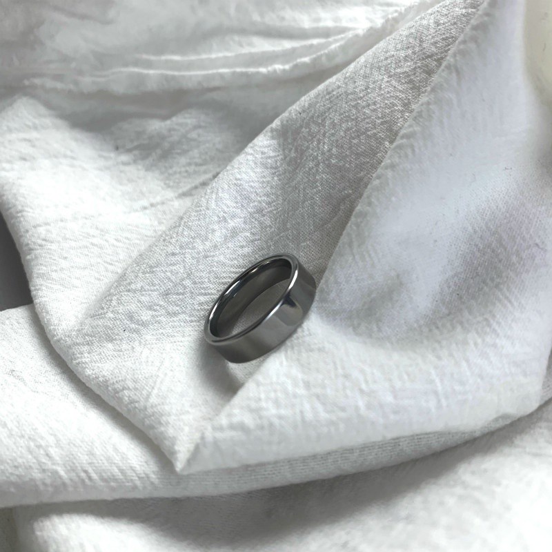 Nhẫn Bạc Bóng Tròn Thời Trang Cá Tính 191073Nhẫn Thép Titan Thiết Kế Đơn Giản Phong Cách Hip Hop Cá Tính Cho Cặp Đôi