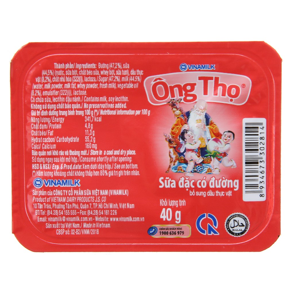 Sữa đặc có đường Ông Thọ đỏ hộp 40g