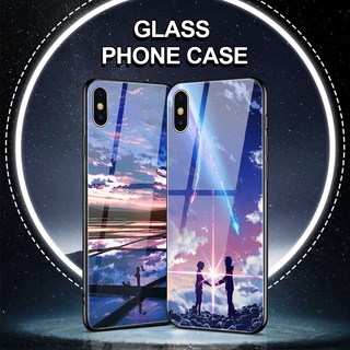 Ốp điện thoại mặt kính in hình Your Name thích hợp cho IPHONE 11 12 13 PM Mini 7 8 6S 6 PLUS XS MAX X XR SE