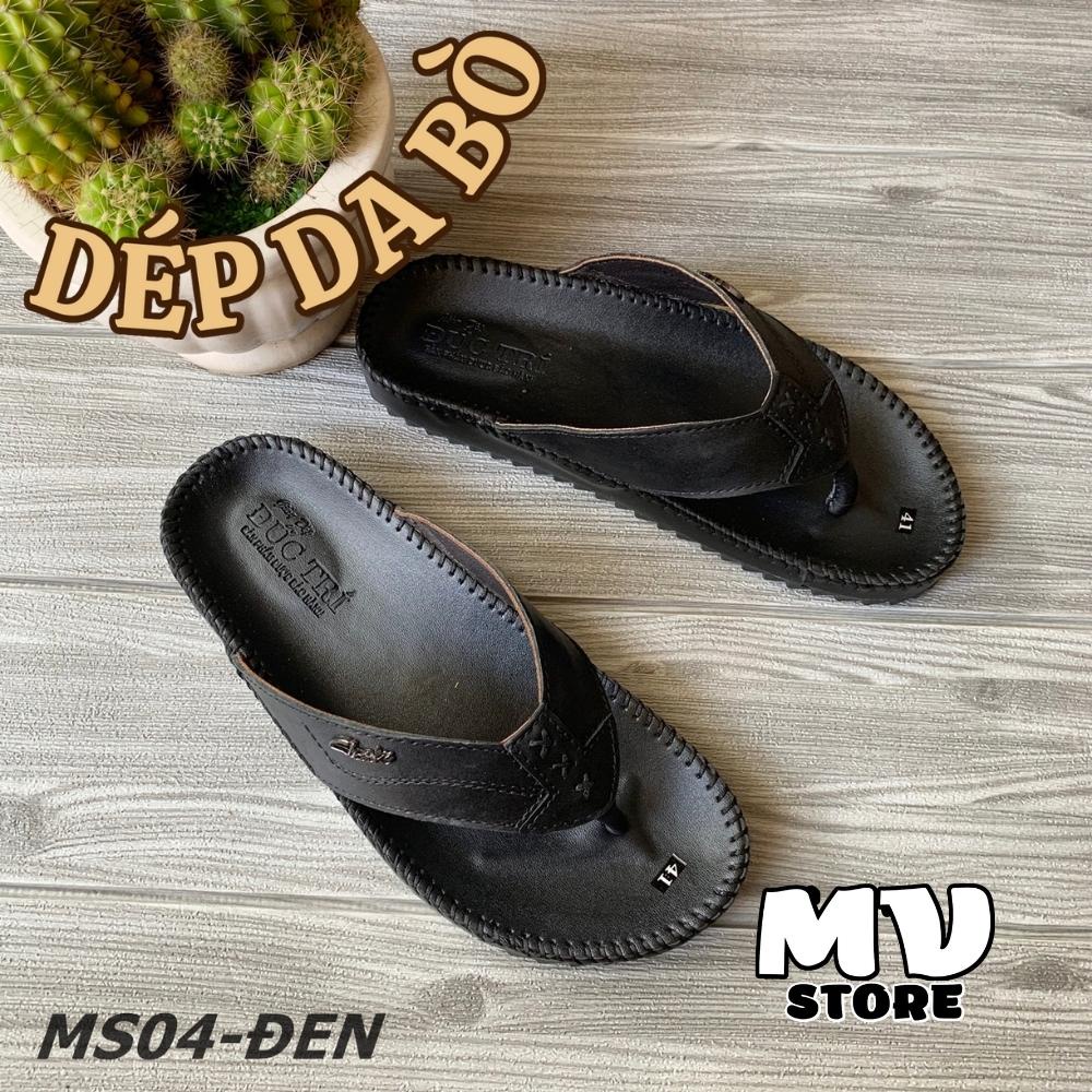Dép kẹp nam, dép nam da bò đế lõm cao cấp hàng VNXK DT04