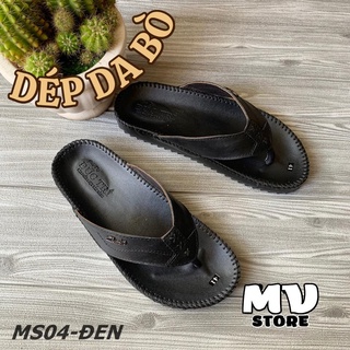 Dép kẹp nam, dép nam da bò đế lõm cao cấp hàng VNXK DT04
