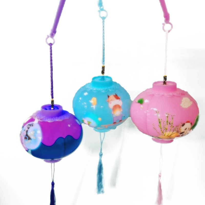 Lồng Đèn Nhỏ Bằng ABS Màu Dạ Quang Dùng Trang Trí Lễ Hội Mùa Xuân