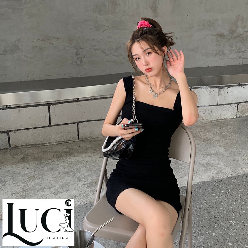 Đầm ôm body cổ vuông chất thun đẹp