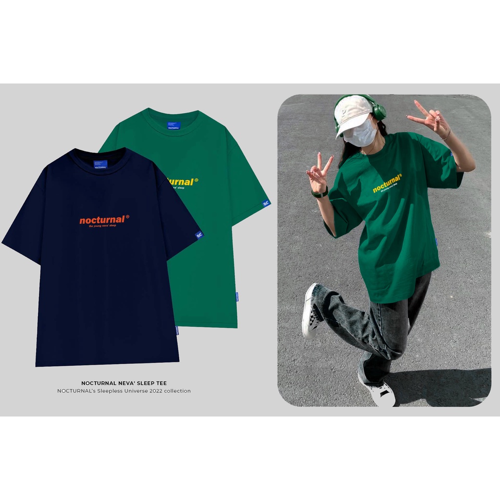 Áo Thun Unisex Form Rộng Tay Lỡ Oversize NOCTURNAL Neva' Sleep Tee Cotton 100% Local Brand