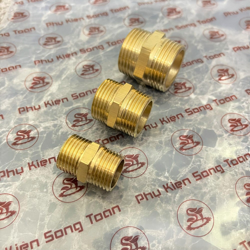 Hai Đầu Ren Ngoài & Kép Nối - Bằng Đồng Thau BSP Hệ G  Man Cút Khớp Nối