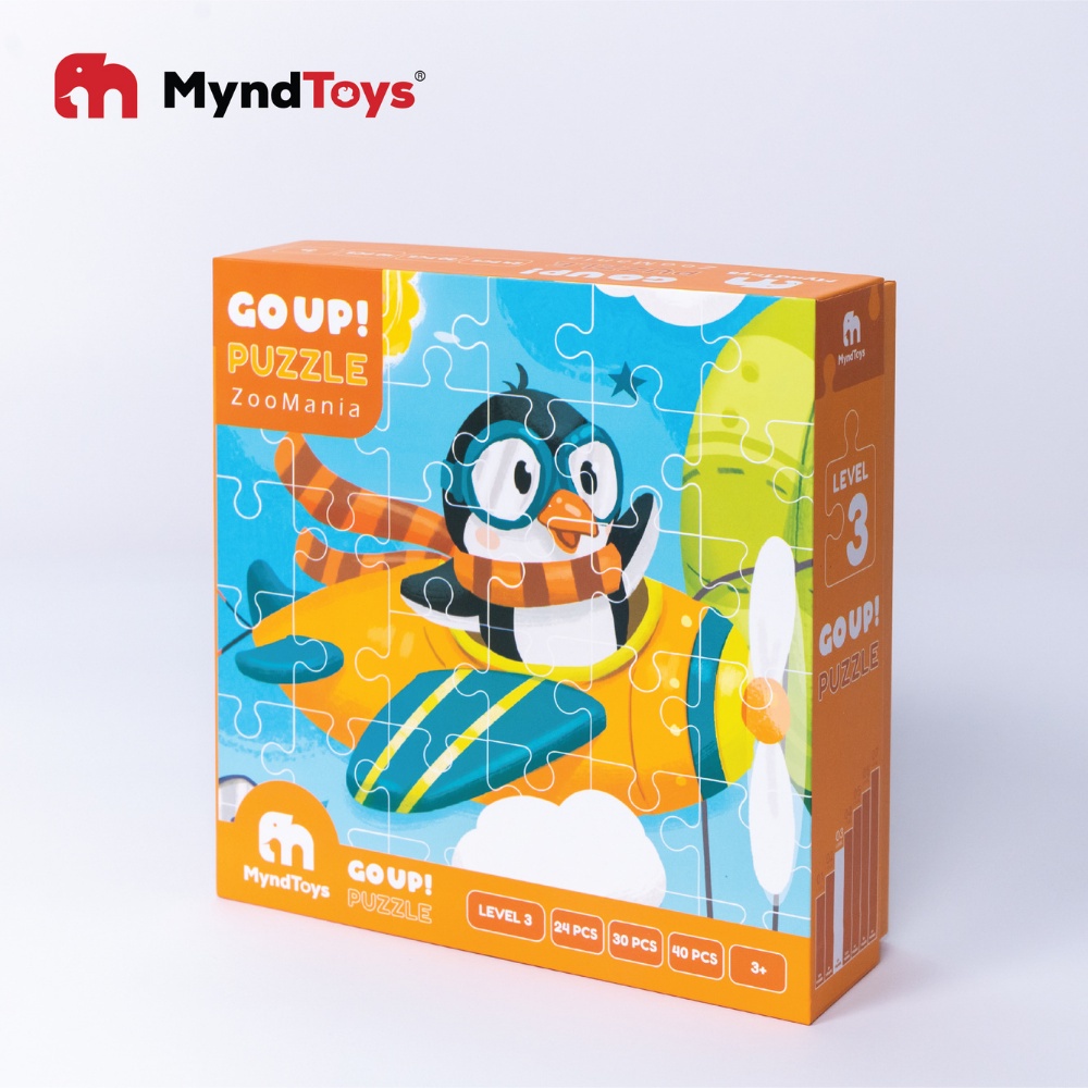 Đồ Chơi Giáo Dục Bộ Xếp Hình Myndtoys Go Up! Puzzle Level 3 ZooMania Vườn Thú Sinh Động Cho Bé 3 Tuổi Rưỡi-BỐ KHỦNG LONG