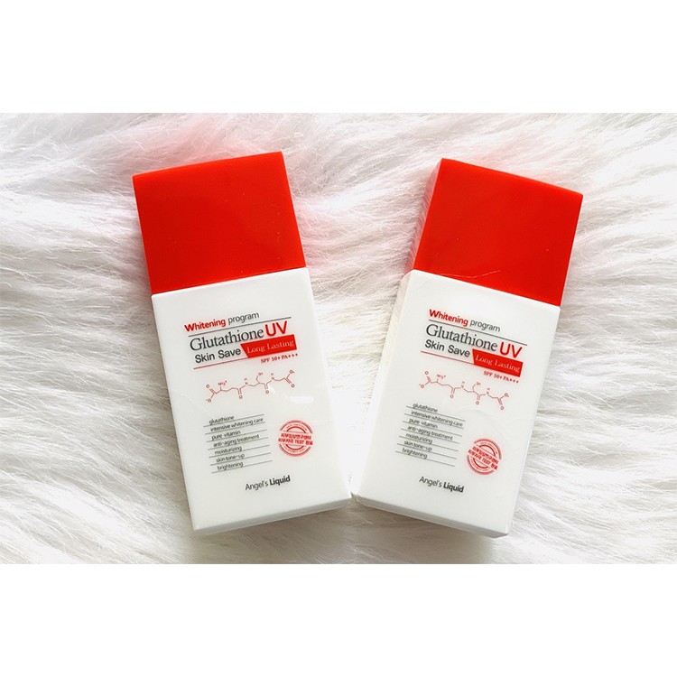 Kem Chống Nắng Dưỡng Trắng Da Angel’s Liquid Whitening Program Glutathione UV Skin Save Long Lasting SPF50+ PA+++ 50ml