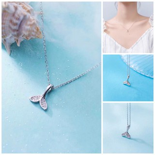 Dây chuyền bạc S925 - đuôi cá heo đính đá kiểu hàn quốc sale giá rẻ