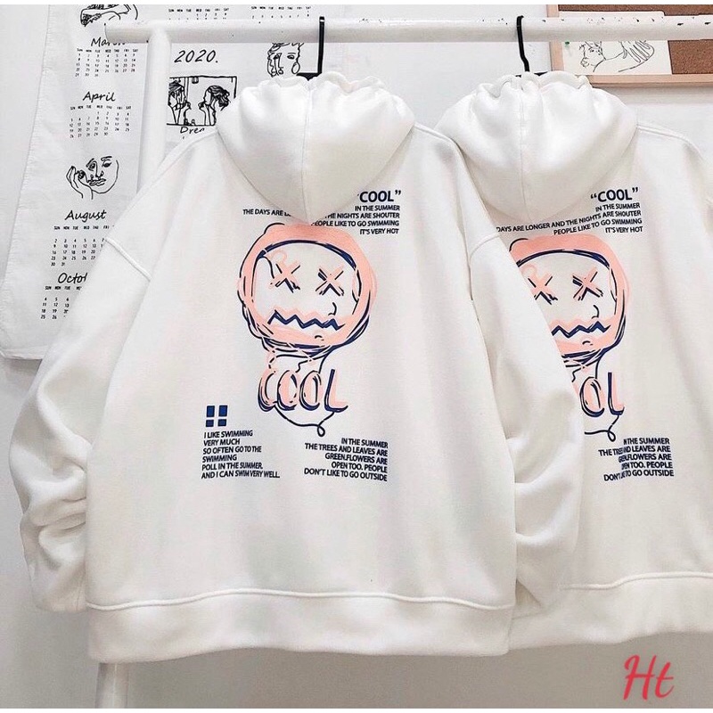 Áo hoodie tay dài mặt cool lót nỉ phong cách Ulzzang Hàn Quốc áo thun dài tay có mũ nỉ cotton dày đẹp