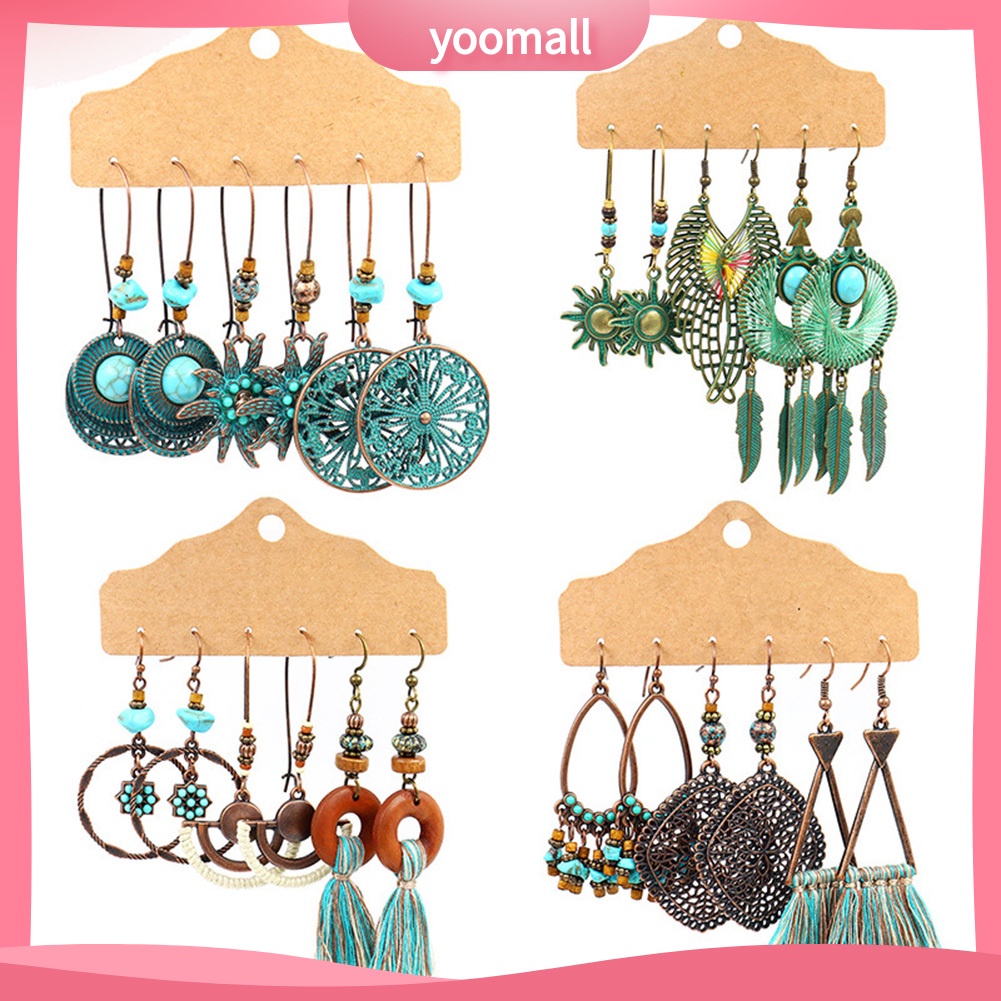 Set 3 Đôi Khuyên Tai Phong Cách Cổ Điển Thanh Lịch Dành Cho Nữ