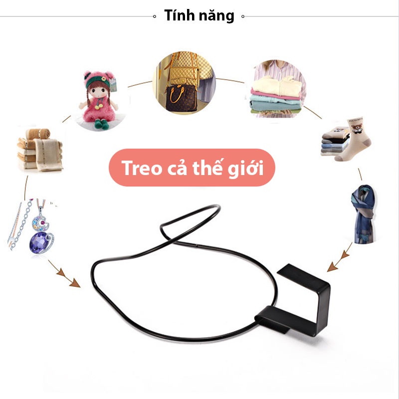 Móc Treo Mũ, Khăn, Túi Xách Và Quần Áo 5 Tầng, Móc Treo Sau Cánh Cửa Đa Năng Chất Liệu Thép Không Gỉ