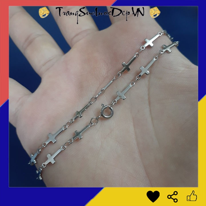 Dây chuyền inox chuỗi thánh giá sáng bóng khóa tròn siêu đẹp, không đen, không gỉ hợp thời trang