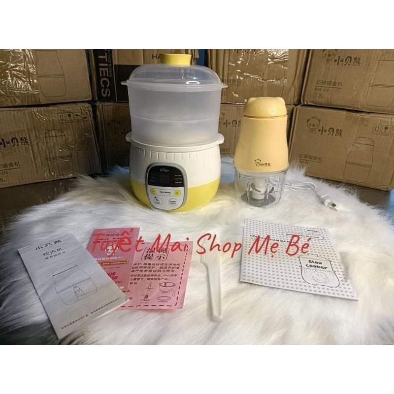 Nắp nhựa,xửng hấp nồi nấu cháo chậm bear 0,8l