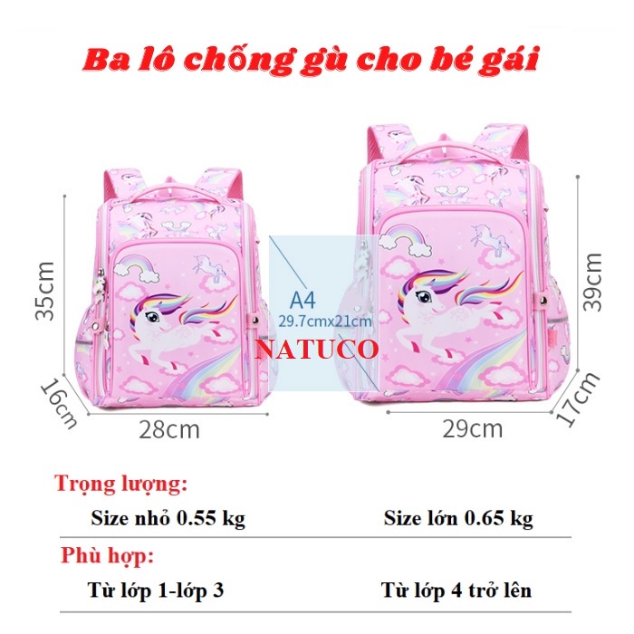 [Mã 267FMCGSALE giảm 8% đơn 500K] Ba lô Pony cao cấp dáng hộp chống gù lưng, chống thấm nước, cho học sinh cấp 1, cấp 2