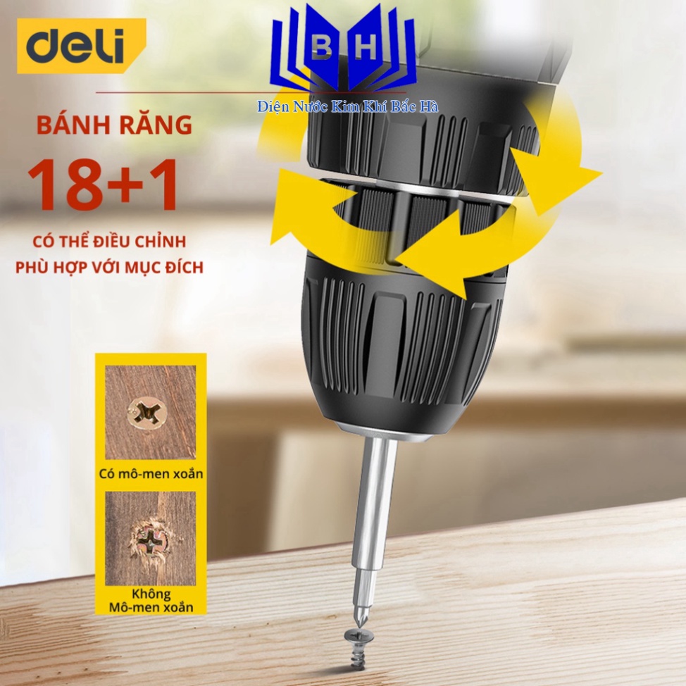 Bắc Hà - Máy Khoan Bắt Vít Deli Chính Hãng Pin 12V - Nhỏ Gọn, Tiện Dụng - Dùng Cho Sửa Chữa Vật Dụng - DL600012