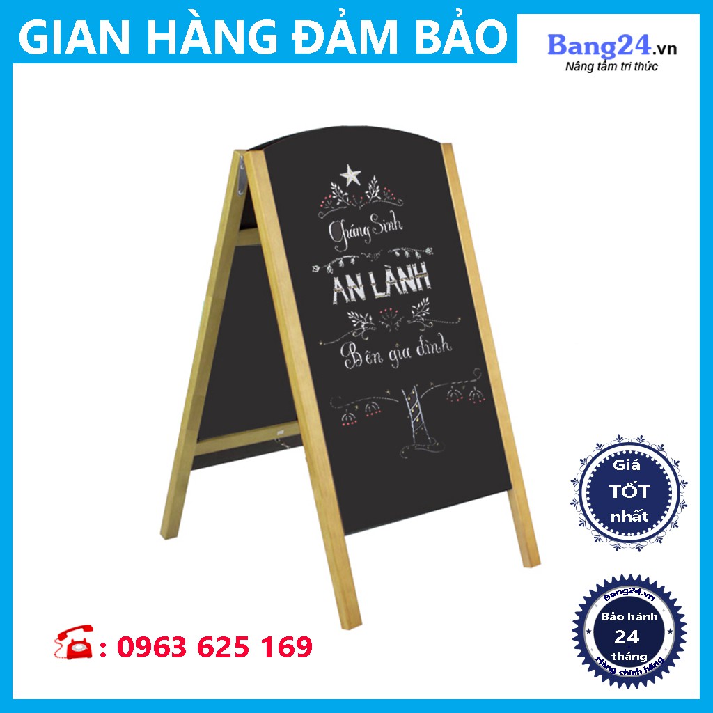 Bảng Menu Đứng 2 Mặt - MĐ02 (Tặng kèm 1 hộp phấn màu, 1 bút dạ quang và 1 xóa bảng)
