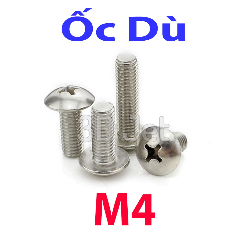 10 Ốc Inox Dù 4 cạnh m3 m4 m5