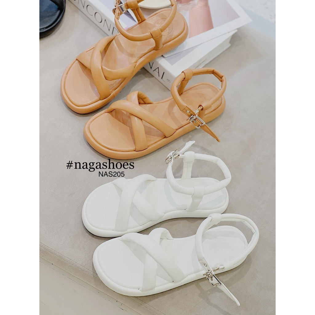 GIÀY SANDAL NAGASHOES QUAI CHÉO BẢN TO 2CM NAS205