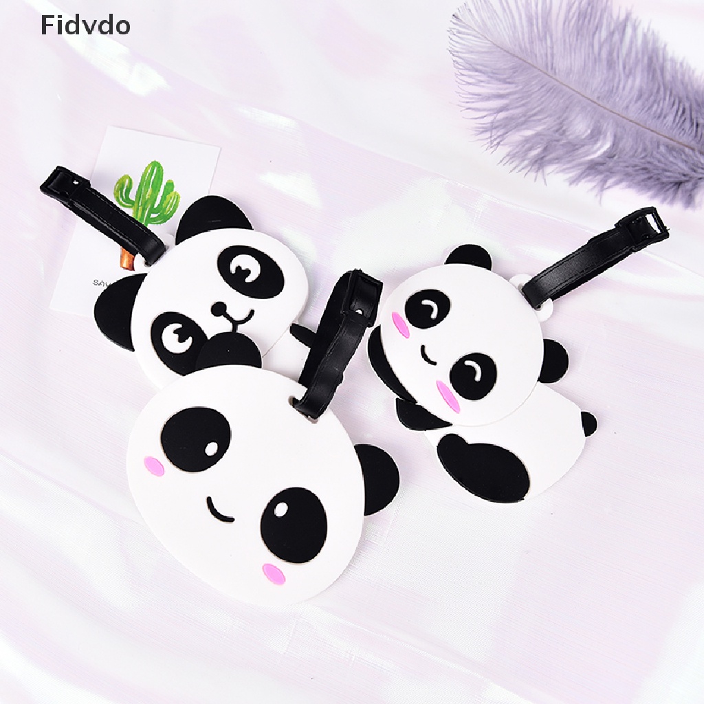 Fidvdo New Cute Panda Bear Luggage Tag Label Suitcase Bag ID Tag Name Address Tag PH
