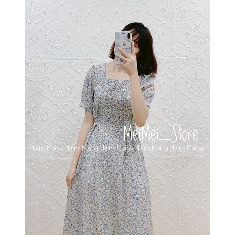 Váy hoa nhí cổ vuông cộc tay K.e.r [Ảnh thật/sẵn] | BigBuy360 - bigbuy360.vn