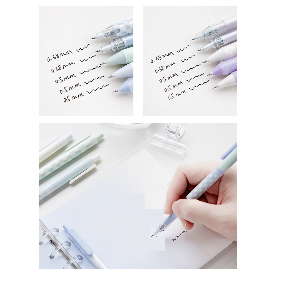 Set 5 Bút Bi Mực Đen Ngòi 0.38mm 0.5mm C7082