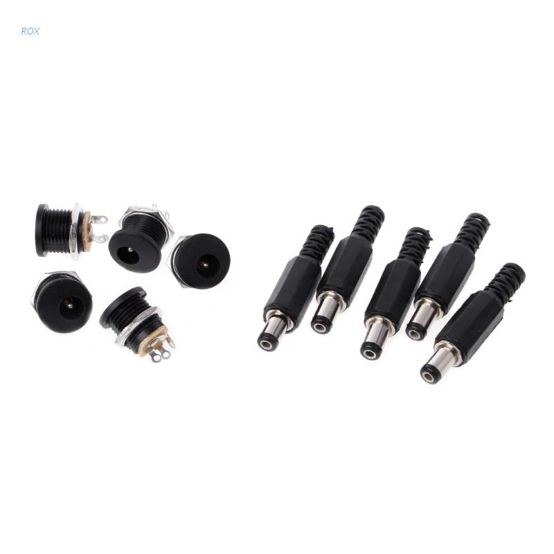Set 5 đầu nối nguồn 5.5mm x 2.1mm kèm 5 ốc vít