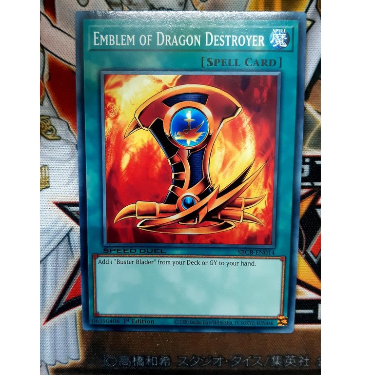 THẺ BÀI YUGIOH SPELL - Emblem of Dragon Destroyer - SBCB-EN014 - Common 1st Edition