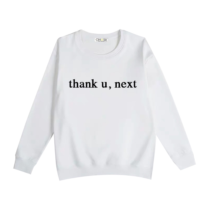 GRANDE Áo Hoodie Cổ Tròn Dáng Rộng In Chữ Thank You Next Thời Trang Mùa Đông Cho Nữ