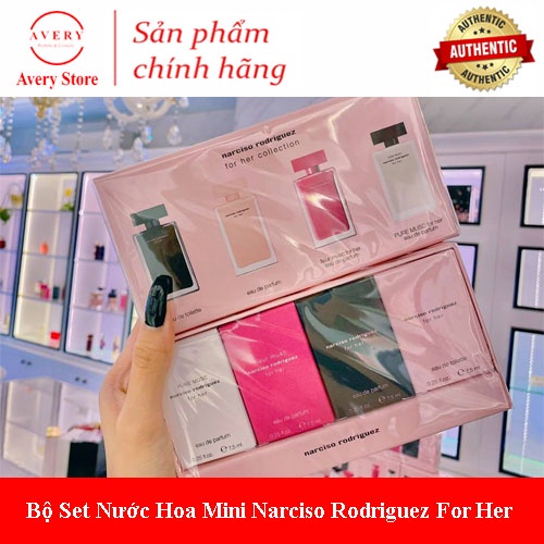 Bộ Set Nước Hoa Mini Narciso Rodriguez For Her 4 chai x 7.5ml Quyến Rũ.