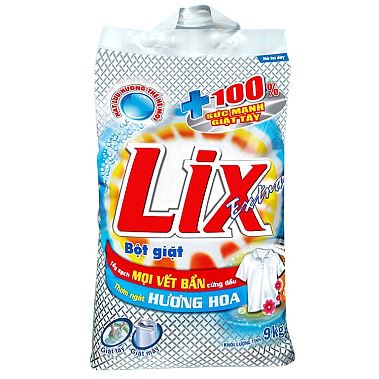 Bột Giặt LIX Extra Hương Hoa 9Kg EB010 - Tẩy Sạch Vết Bẩn Cực Mạnh