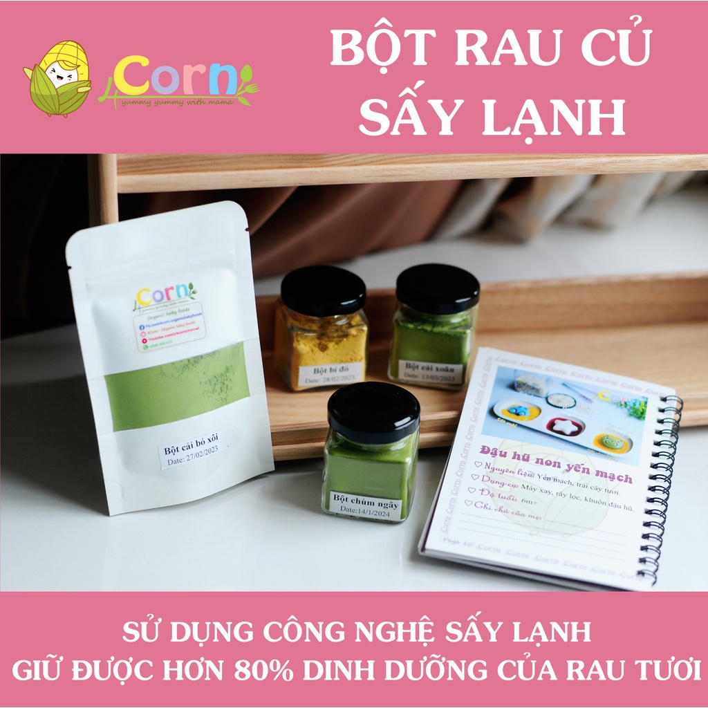 Bột rau củ sấy lạnh (túi zip/hũ 20g) - Cho bé 5m+