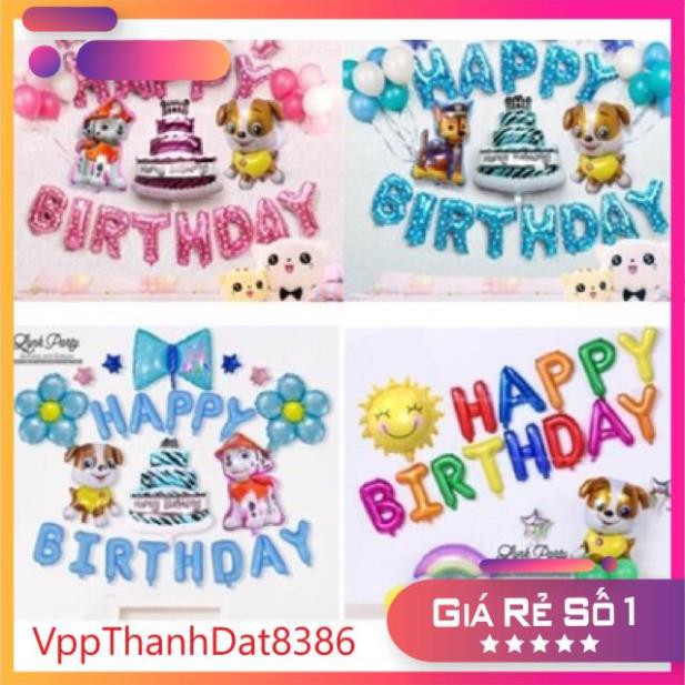 (Sale)  Bóng nhũ Bóng chữ HAPPY BIRTHDAY  trang trí sinh nhật