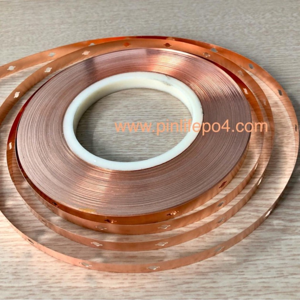 Kẽm nối pin 32650 sợi đơn bằng đồng dày 0.2mm khoảng cách lỗ 34.5mm