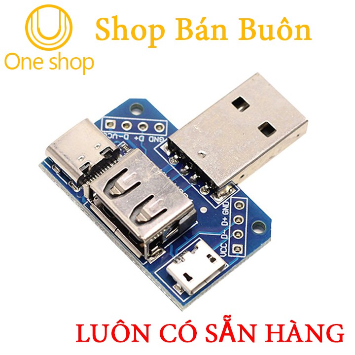 PCB Chuyển Đổi USB A Đực Sang USB Cái-USB Micro-Type C