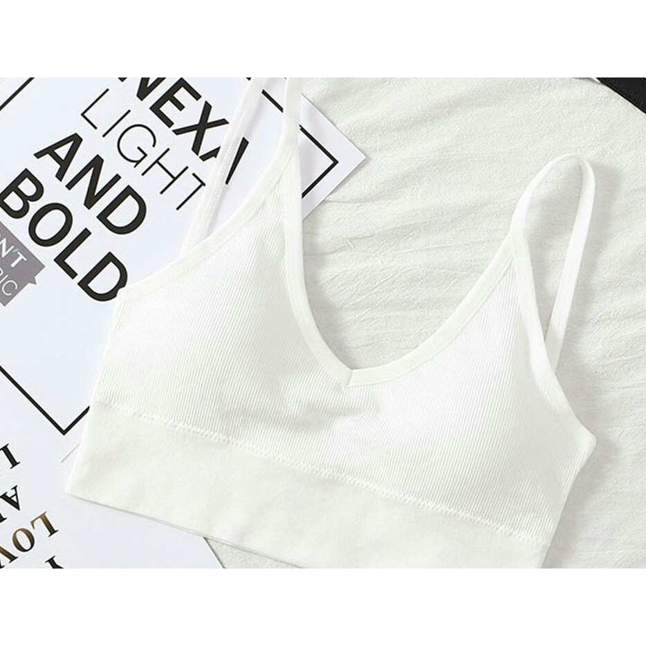 Áo bra nữ - áo bra len gân tăm chất đẹp 2 dây hở lưng siêu hot | BigBuy360 - bigbuy360.vn