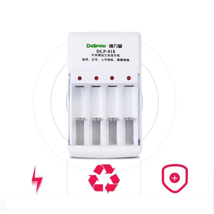 _ Dock sạc và 4 Pin AA sạc Delipow 1.2V 1300mAh