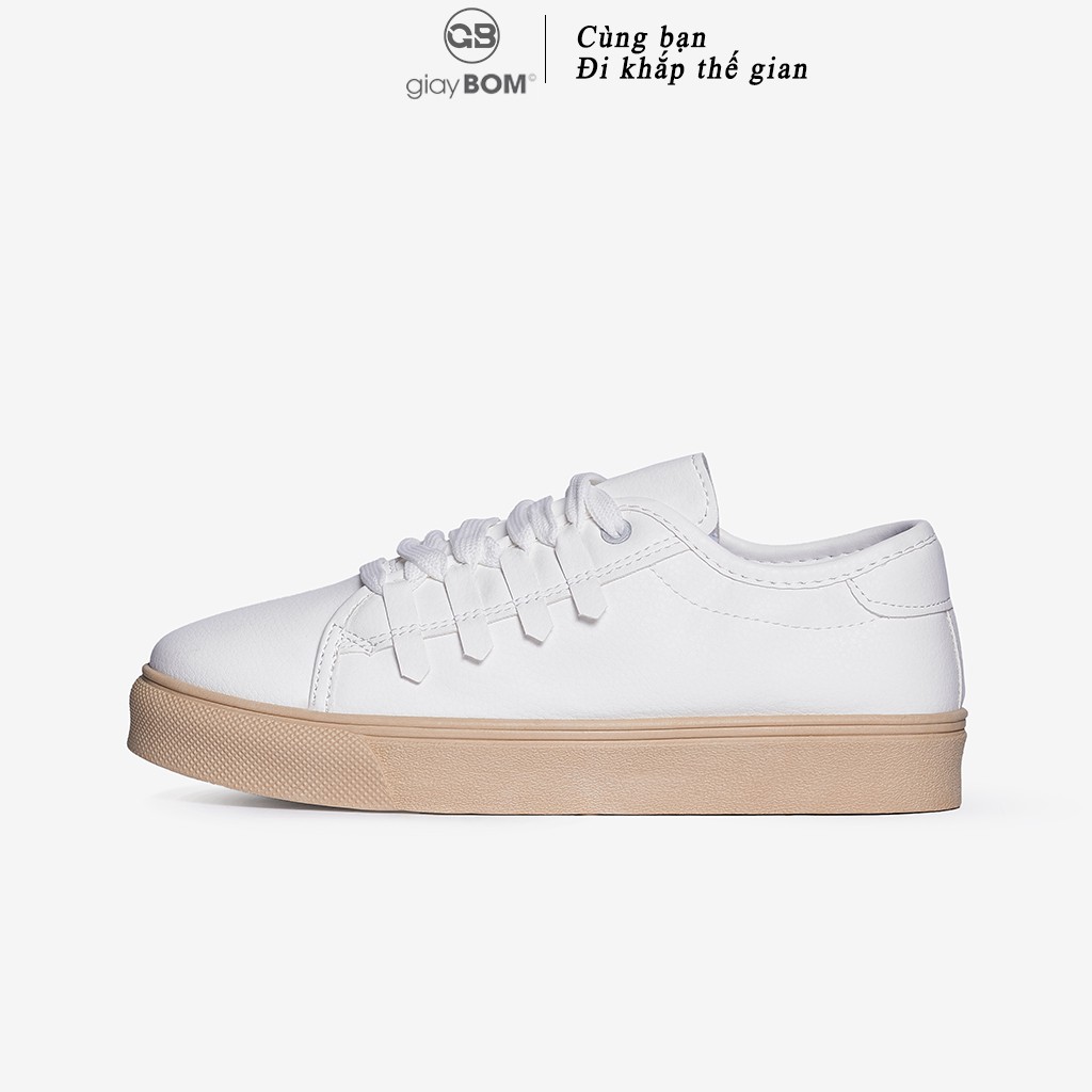 [Mã FAGREEN245 giảm 10% tối đa 30k đơn từ 99k] Giày Bata Trắng Nữ giayBOM Chất Liệu Da PU Đế Cao 2 cm B1071 | BigBuy360 - bigbuy360.vn