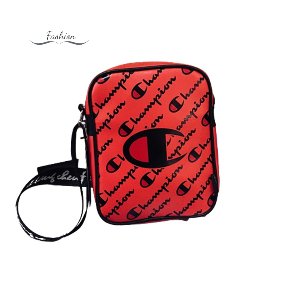 Túi Đeo Chéo Da PU In Logo Champion Thời Trang Unisex