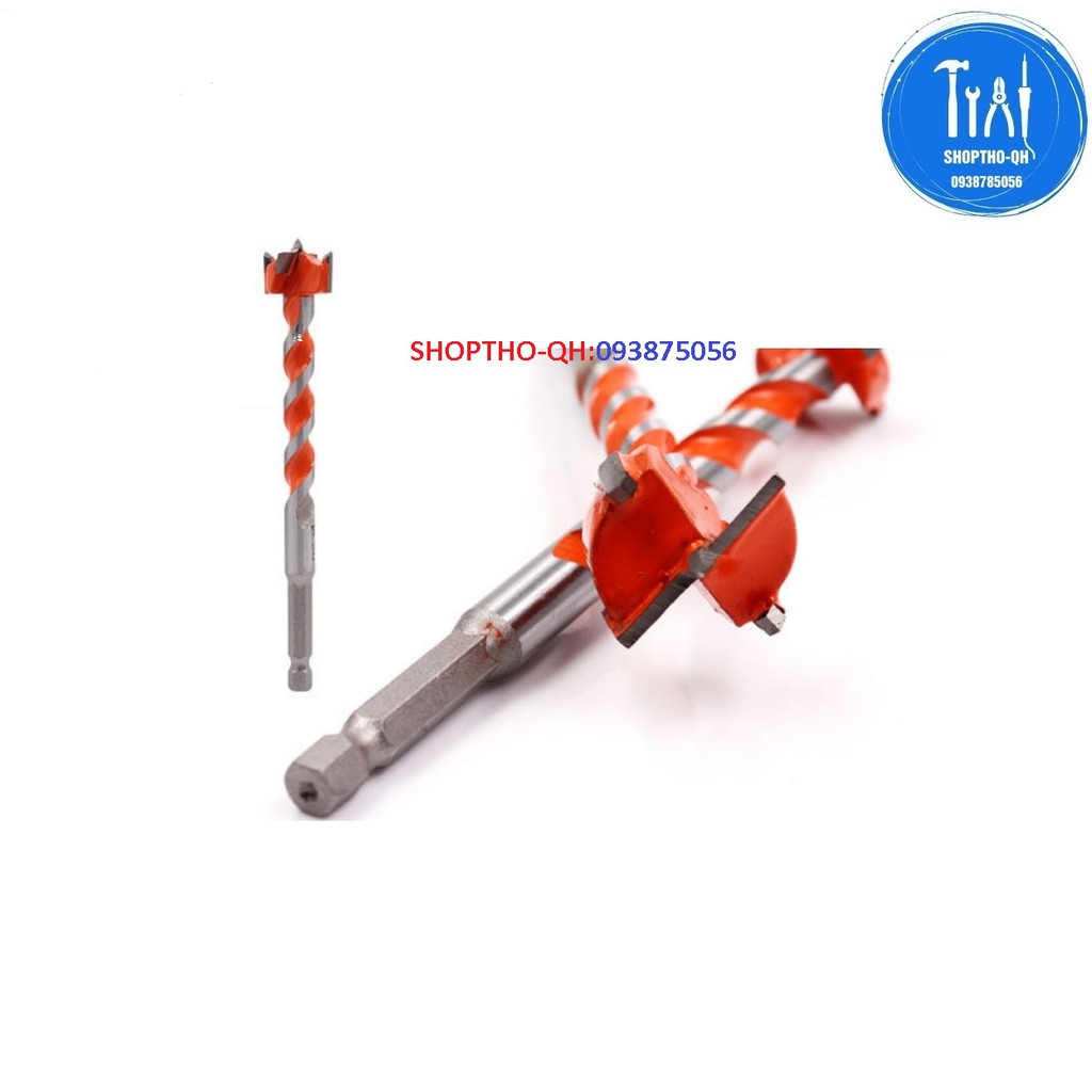 MŨI KHOÉT LỖ GỖ 16MM,18MM,20MM,22MM,25MM ĐUÔI LỤC GIÁC CAO CẤP.