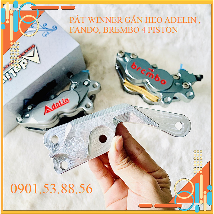 PÁT bắt heo Adelin, Fando , Brembo 4 piston dành cho xe WINNER đĩa 260mm làm bằng nhôm CNC nguyên khối