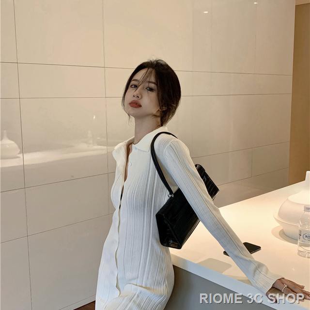 【Nước hoa miễn phí】Đầm ngắn dài tay dệt kim ôm dáng thời trang mùa xuân cho nữ | BigBuy360 - bigbuy360.vn