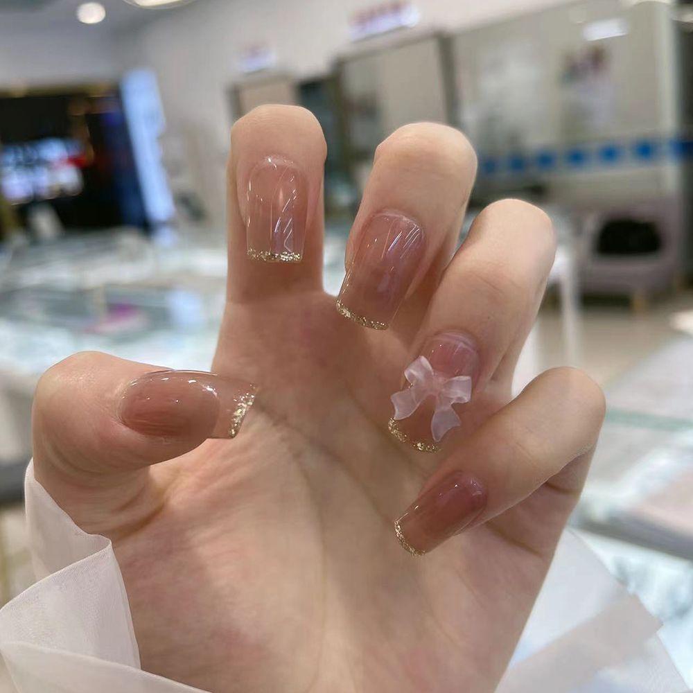 NIUYOU Set 24 Móng Tay Giả Có Thể Tháo Rời Ốp