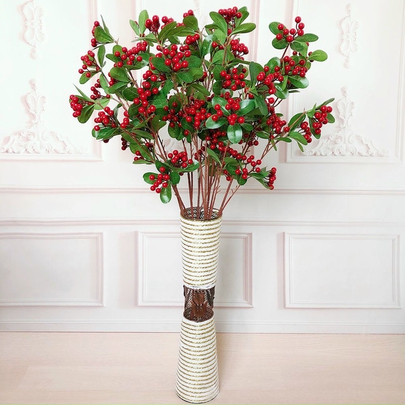 cụm cherry 5 nhánh - Duy Hương hoa lụa