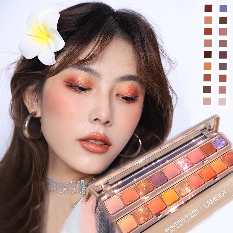 Bảng Phấn Mắt Chín Màu Sắc Tự Nhiên Lâu Trôi Chống Thấm Nước