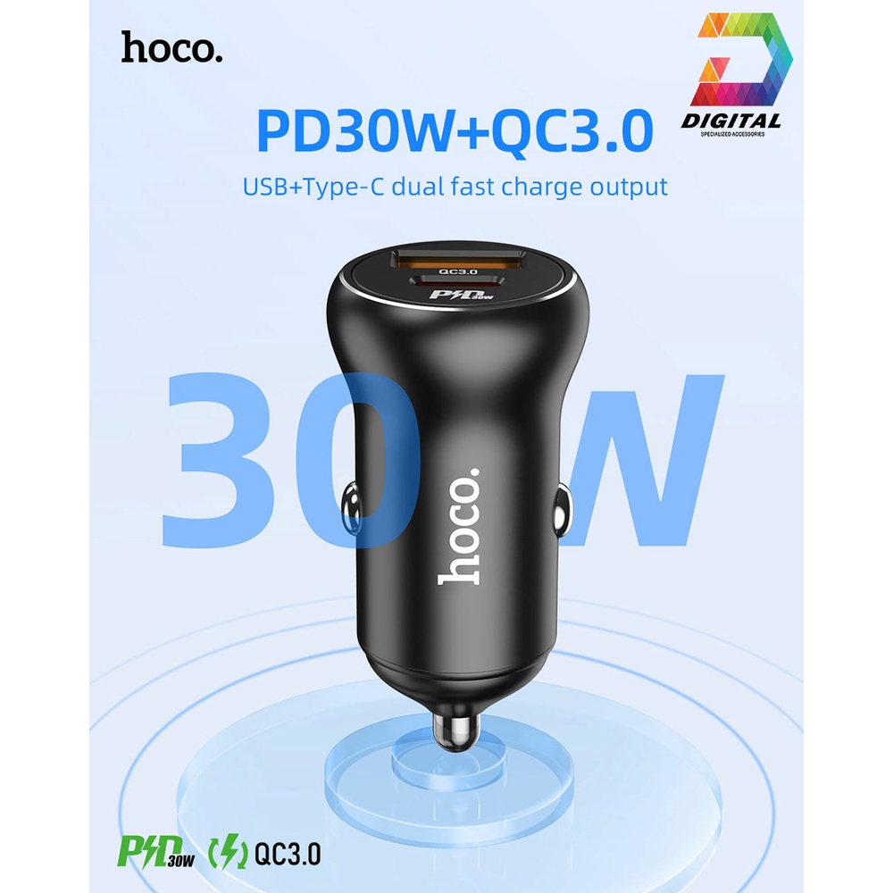 Tẩu Sạc Nhanh Đa Năng Hoco NZ5 Chính Hãng ( Sạc Nhanh PD 30W, QC3.0 )