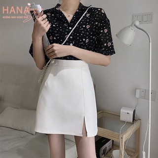 Chân váy chữ a ngắn xẻ tà đùi trước công sở có quần lót trong khóa sườn - Dáng ôm cá tính - Vảy dày mặc đi biển ở nhà