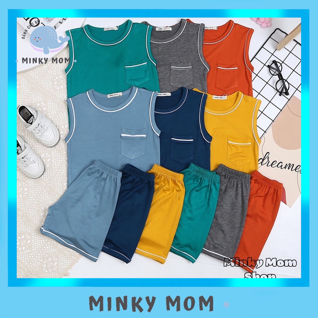 BỘ BA LỖ THUN LẠNH MINKYMOM VIỀN SỌC CHO BÉ 8-28kg (MS005)