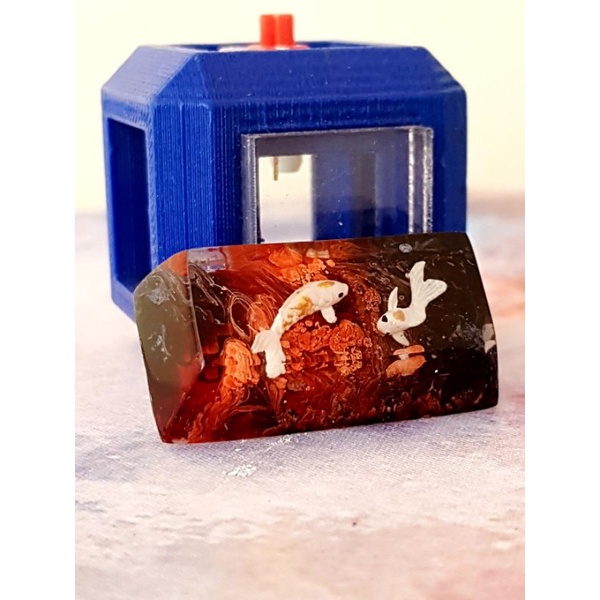 Nút Keycap OEM profile hàng R4 Resin - Nút bàn phím cơ hình cá koi/Koi Keycap