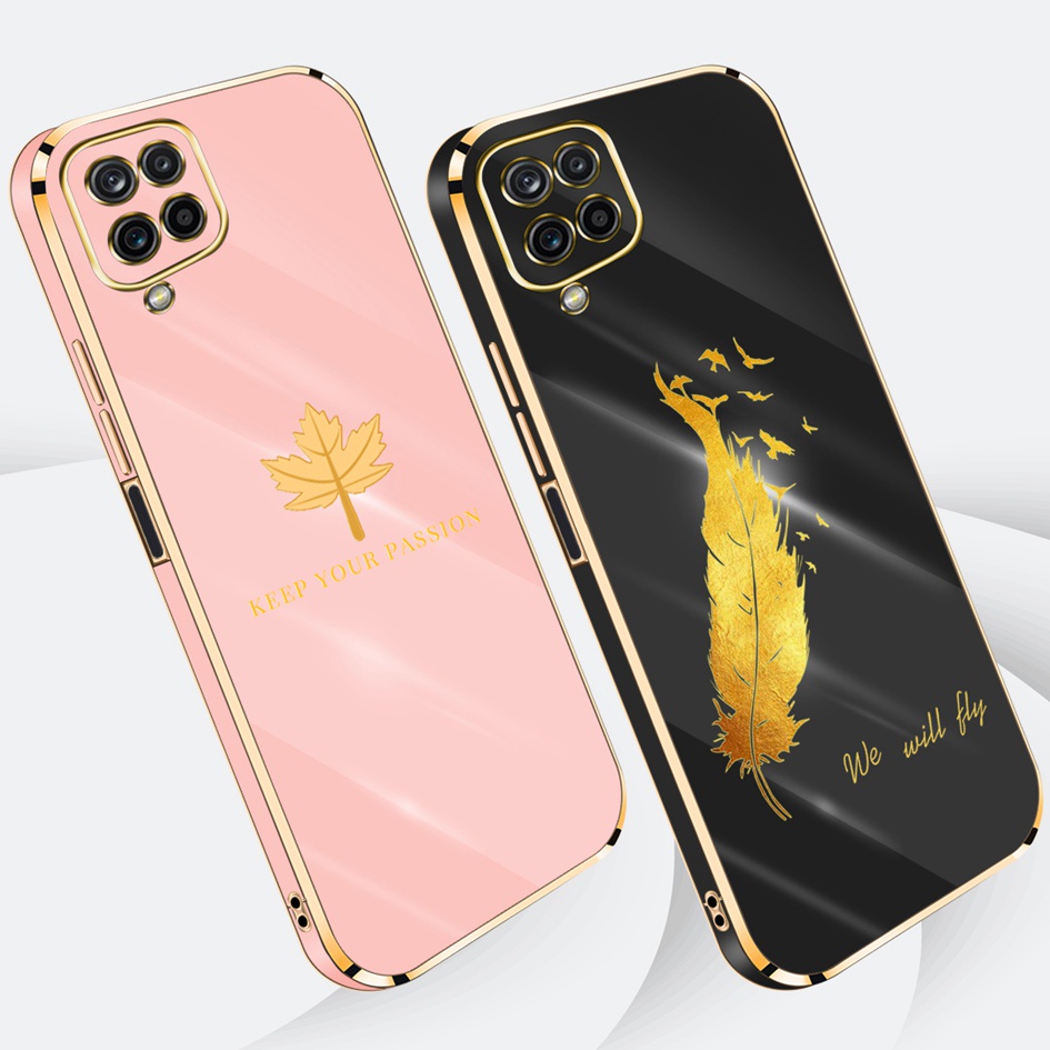 Ốp Điện Thoại Mạ Hình Lá Phong Cho Samsung A12 2020 Samsung Galaxy A12 A 12 GalaxyA12 SM-A125F