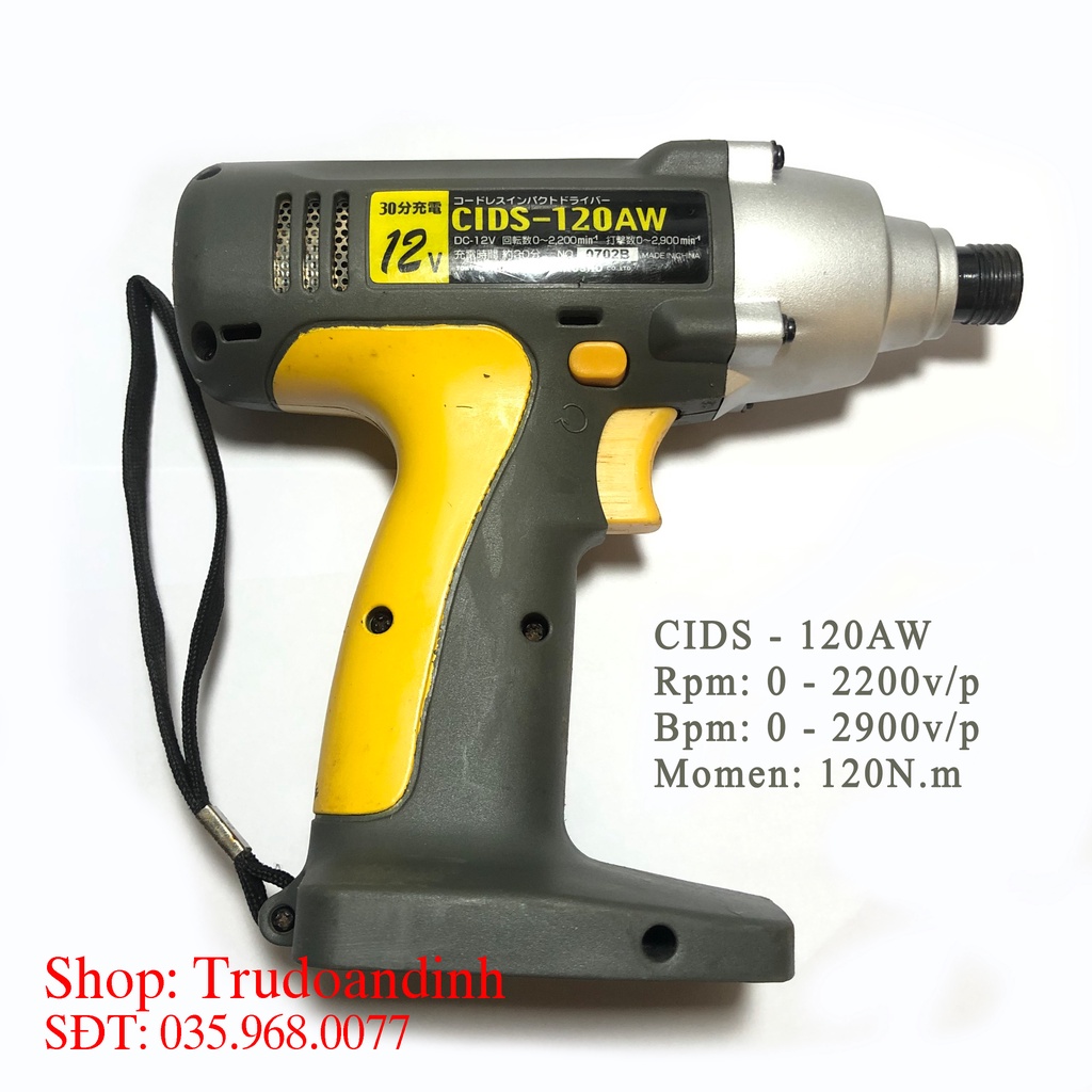 Máy bắn vít Cids 120AW 12v + pin 4AH